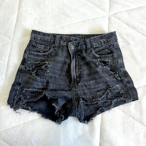 American Eagle black denim shorts